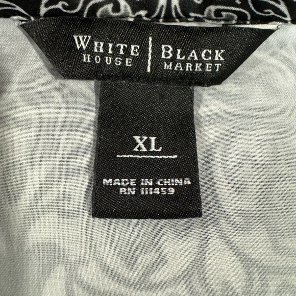 White House Black Market Flowy Ruffled Blouse with Cinched Waist, Size XL - Picture 4 of 5